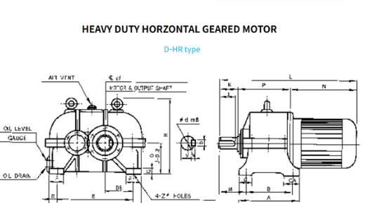 HEAVY DUTY HORZONTAL GEARED MOTOR 도면
